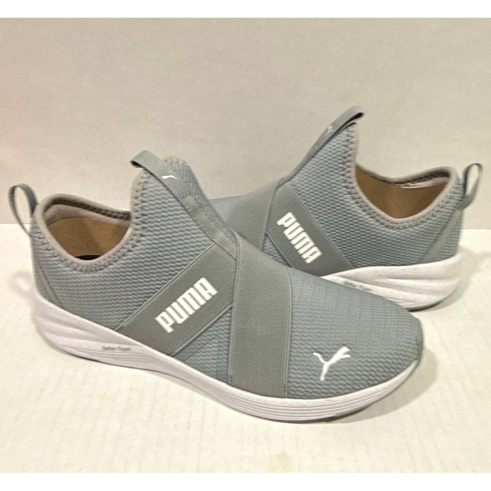 PUMA Better Foam Prowl Slip Women's 9 SlipOn Mesh Sneakers Gray White 376542 06